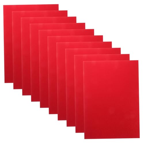 BELLIFFY 10 Piezas Papel Brillo Cartón A4 Libro De Recuerdos De Papel Materiales De Carton Álbum De Recortes De Papelería Álbum De Recortes a Rayas Cartulina De Colores Papel Brillante Rojo