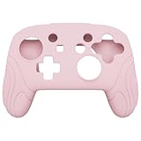 PlayVital Switch Proコントローラーに対応用人間工学に基づいた滑り止めシリコンカバーケース、スイッチプロコン用ソフトラバープロテクタースキン、サムグリップキャップ付き【サムライエディション-サクラピンク色】