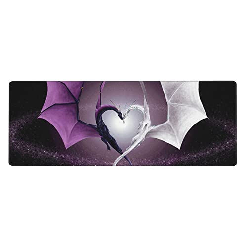 Tapis de souris de jeu grand format 80x30cm base caoutchouc antidérapant dragons
