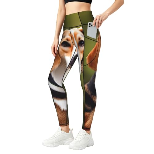 Vêtements de course amples imprimé beagle pantalon de yoga fluide femme