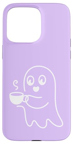 Aesthetic One Line Art Ghost and Coffee - ���C���b�N �X�}�z�P�[�X iPhone 15 Pro Max �p