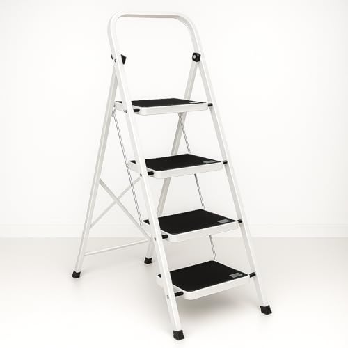 Escalera Plegable de 4 peldaños con Estructura de...