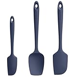 U-Taste Silicone Spatula Set of 3: 250 ℃ Heat-Resistant Rubber Bowl Scraper, Seamless Food Grade Flexible Kitchen Utensils for Cooking Baking Mixing & for Nonstick Cookware (Midnight Blue)