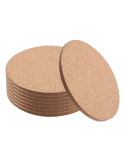 JUKOTA Este juego de 8 posavasos de corcho de 9 cm incluye posavasos para cerveza, resistentes al calor, ideales para el hogar, la cocina, el salón, el dormitorio, la oficina, la cafetería o el bar