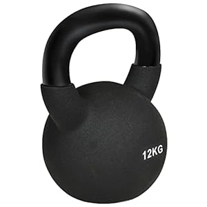 HOMCOM Kettlebell Kugelhantel aus Gusseisen mit Neoprenbeschichtung Bodenschonende Schwunghantel Gewichtkugel für Gewichtheben, Konditionierung, Kraft- und Kerntraining Schwarz