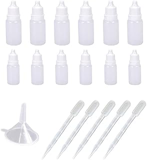 PULAITEJ 30 Pcs dropper bottle dropper bottle Empty Eye Drops Bottle Squeezable Dropper Bottles White Translucent Plastic Eye Dropper Bottles 10ml and 5ml with Dropper
