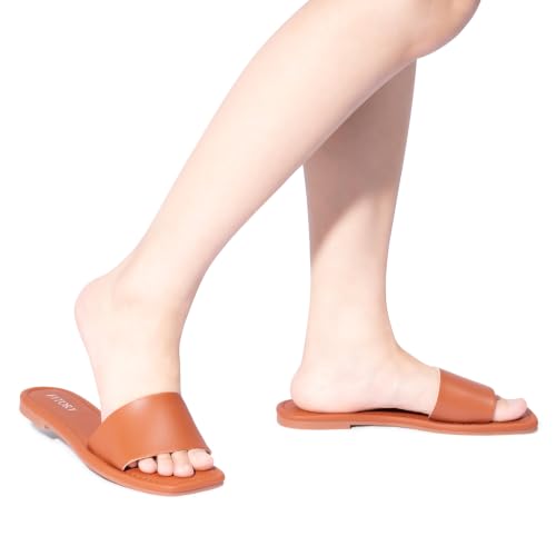 Image of FITORY Womens Slide Sandals Dressy Flat Comfortable Slippers for Summer