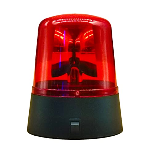 anso Phare LED rotatif bleu de voiture de police Beacon Disco Party DJ Lampe DIY Lumière d'alerte rouge (Rouge)