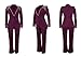 Ecirod Women's Fashion 2 Piece Suit Business Work Outfits Pearls Long Sleeve One Button Blazer and Slim Fit Pants Sets Purple