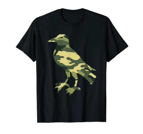 Militar Chough Camo Hombres Imprimir US Bird Crow Veterano Regalo Camiseta