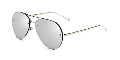 GAMT Aviator Sunglasses for Women Metal Frame Eyeglasses Silver-White