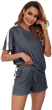 Ensemble Pyjama Court Femme Coton - Haut Manches Courtes Et Short Loungewear Été Ultra Confortable