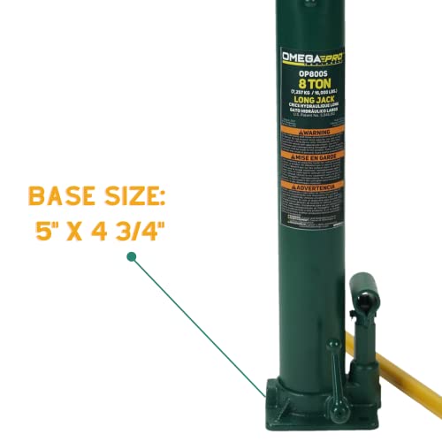Image of Omega Pro Hydraulic Long Ram Jack - 8 Ton Capacity with Flat Base for Auto Garage Shop,OP800S