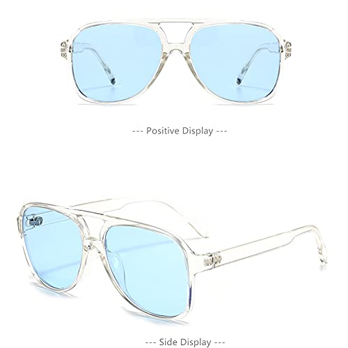 LASPOR Polarized Aviator Sunglasses for Women Men 70s Vintage Retro Glasses Large Frame Plastic Shades UV4004