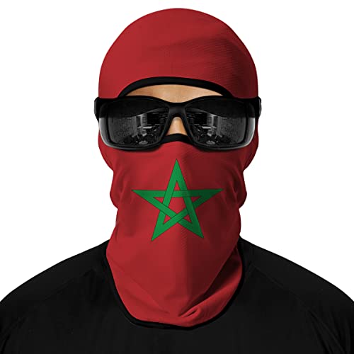 ShopINess Pasamontañas Unisex Estilo Bandera País Mundial Fútbol (Marruecos)