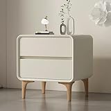 【Diseño detallado】 La mesita de noche utiliza patas de gabinete de madera maciza, que son resistentes y duraderas, con una gran capacidad de carga y buena estabilidad. Las esquinas de todo el gabinete están diseñadas con esquinas curvas, que son anticolisión y presentan una experiencia visual suave y hermosa. Mantén a ti y a tu familia seguros