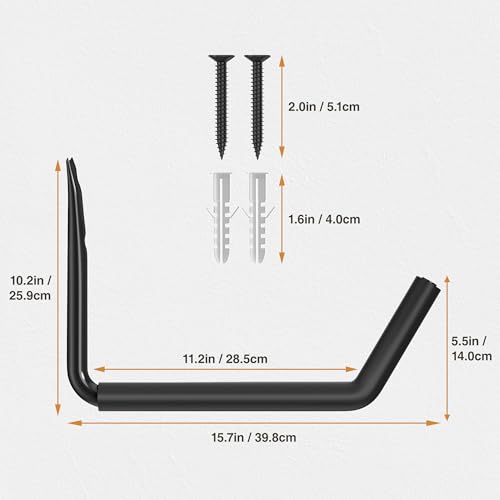 image for niffgaff Heavy Duty Garage Storage Hooks - 120 LB Capacity Wall Mounte