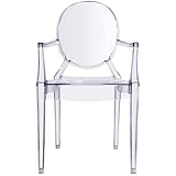 2xhome Clear Modern Contemporary Ghost Chair with Arms Mirrored Furniture Desk Vanity Dining Chairs Arm Armchairs Armchair Decor Plastic Writing Outdoor Bedroom Acrylic for Bench, Single, Set of 1