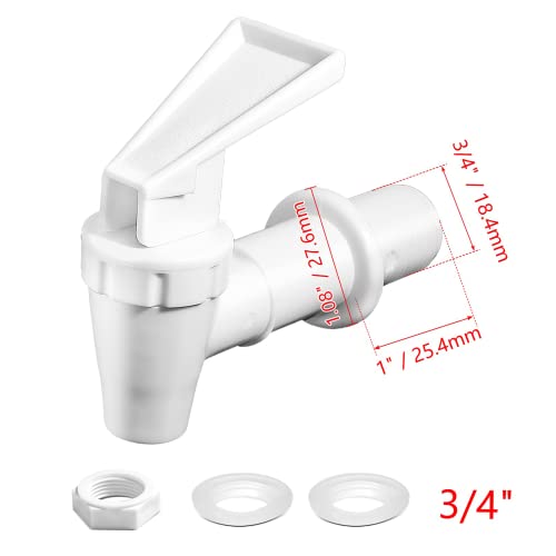 Lanzeuta 4 Sets Bpa-Free Replacement Cooler Faucet, White & Black Water Dispenser Tap Set, Reusable Plastic Spigot Spout Water Beverage Lever Pour Dispenser Valve Water Crock Tap #TOP3