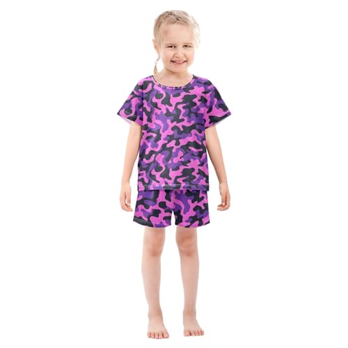 Camouflage Pattern Pajama Set, Short Sleeve Cotton Sleepwear Nightwear3