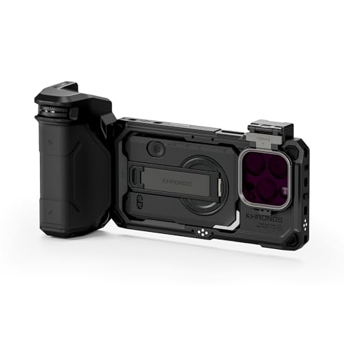 Cage de téléphone compatible iPhone 16 Pro Tilta Khronos avec poignée Focus PD noire