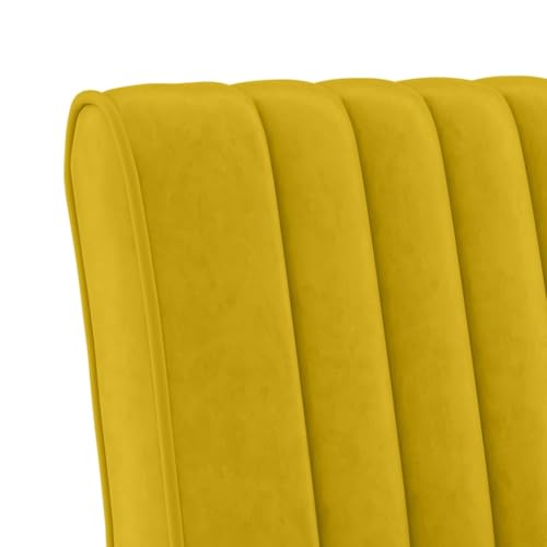 vidaXL Silla Tapizada, Butaca de Respaldo Alto, Sillón Sofá Auxiliar de Descanso, Silla Decorativa para Salón Dormitorio, Terciopelo Amarillo - imagen 5