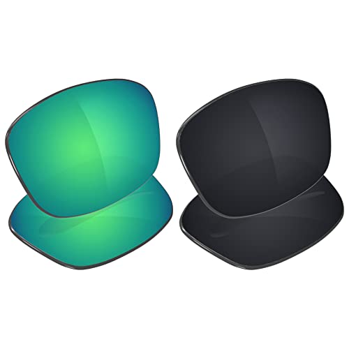 Image of Galvanic Replacement Lenses for Oakley Fives Squared | Fives Squared Asian Fit | Fives 3.0 Sunglasses - Jade + Black Polarized - Combo Pack