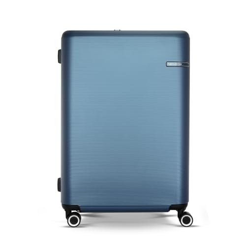 Image of Samsonite Trolley Bag Suitcase for Travel | STAREN 75 Cms Polycarbonate Hardsided Large Check-in Luggage Trolley Bag, Navy