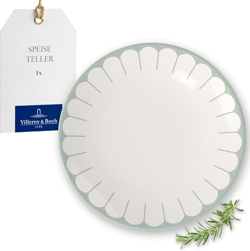 Villeroy & Boch - Fleur vert assiette plate verte, rés. lave-vaisselle/micro-ondes, ass. en porcel. pr plats principaux, grande assiette, vaisselle en céramique...