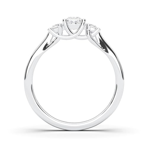 0.60Ct Princess Cut Moissanite 3 Stone Trilogy Engagement Rings For Women Ring3