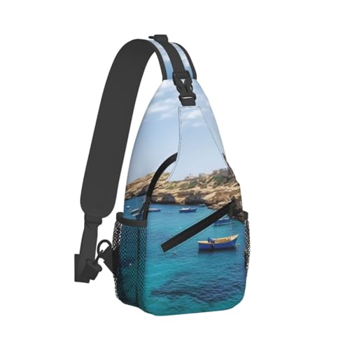 Bolso tipo sling unisex para trekking y viaje negro miniatura 1