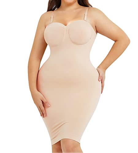 Nebility Womens' Slips Under Dresses Strapless Tummy Control Body Shaper