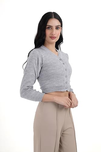 Image of Women Winter Wear V-Neck Full Sleeves Regular Fit Woollen Blouse