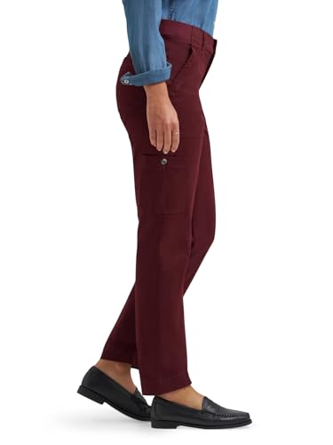 Lee Women's Ultra Lux Comfort with Flex-to-Go Utility Pant, Burgandy Wine2