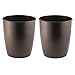 mDesign Small Steel Round Trash Can Bucket - 1.5 Gallon Wastebasket, Garbage Container Bin for Bathroom, Powder Room, Bedroom, Kitchen, Home Office - Hamill Collection - 2 Pack - Bronze
