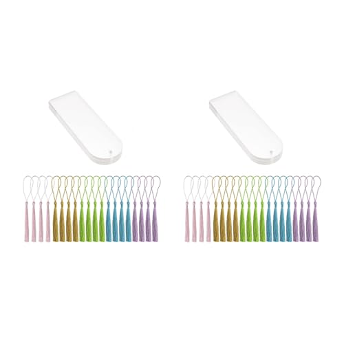 Marque-pages en acrylique transparent avec pompons pour cadeaux invités et mariages