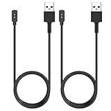 Lettou Charger Cable Replacement for Xiaomi Mi Band 9/Band 8/Redmi Watch 3/4/5 (Black, 2 Pack/3.3Ft)