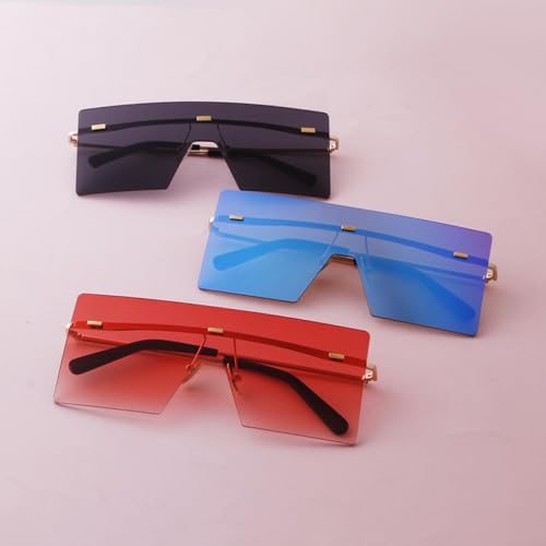 Lunettes de soleil carrées sans monture légères pour éviter les marques sur le nez - 2