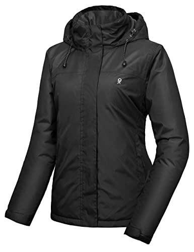 Produktfoto von Little Donkey Andy Damen Skijacke Snowboardjacke Wasserdicht Warm Winter Winddichter Berg Schnee Regenmantel Schwarz XS