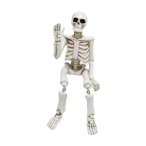 Realistic Funny Halloween Skeleton Decorations Skull Figurine Home Decor (White) - image 1