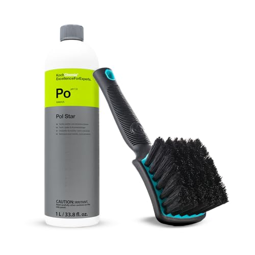 Koch-Chemie Pol Star Textile Cleaner & Detail Factory Interior Scrub Brush Bundle
