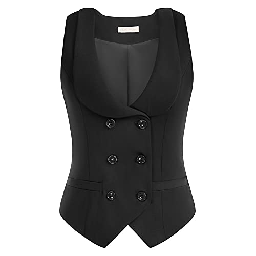 Belle Poque Damen Jacke Bankett Ärmellos V-Ausschnitt Tunika Rückenverstellgurt Gefüttert Kurze Herbst Sommer Weste BP0150A21-02_00M