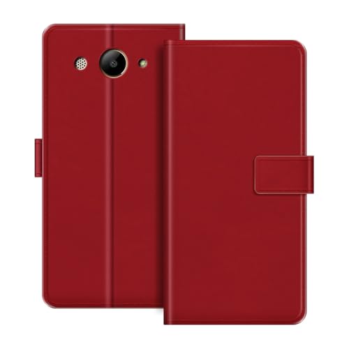 ESACMOT Funda de Cartera de Cuero Compatible con Huawei Y3 2018 Funda Tipo Libro con Tarjetero y Soporte, Cierre Magnético, Estilo Folio Resistente a (Rojo)