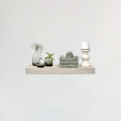 Image of MCS Gray Woodgrain Floating Shelf, 24 Inch x 8 Inch, 24 x 8