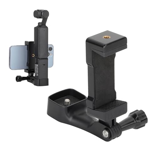 EUGOOCX Expansion Phone Clip Holder for DJI OSMO Pocket 3, Front Smartphone Bracket with 1/4 Screw Adapter Compatible with Pocket 3 Camera, Black