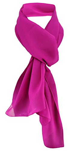 TigerTie Damen Chiffon Halstuch magenta fuchsia Uni Gr. 160 cm x 36 cm - Schal