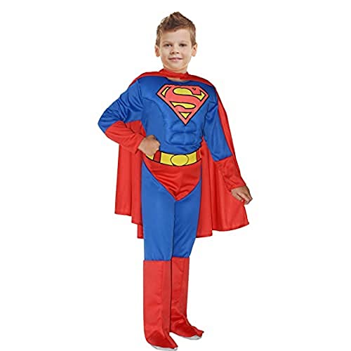 Ciao-Superman Disfraz niño Original DC Comics (Talla 10-12 años) con músculos Acolchados, Color...