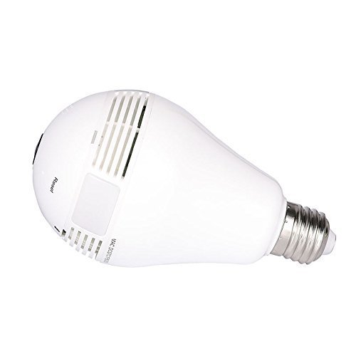 Quanmin HD 360° Wide Angle Fisheye Wireless Wi-fi E27 LED Light Bulb VR Panoramic IP Camera For Phone APP Two Way Audio Talk Remote Real Time Monitoring Home Security CCTV Camera System