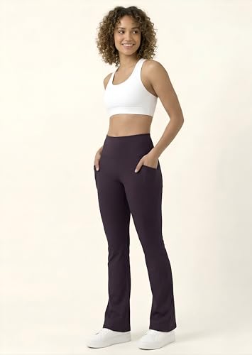 Image of Rock Paper Scissors Premium Flare Gym Pants High Waist Stretchable Flared Leggings with Pockets Gym wear /Active Wear Tights Yoga Pants Womens Workout Tights Gym Tight Black
