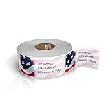 Customized Personalized Address Labels - Made in The USA by Kenco (500 Labels, American Flag)